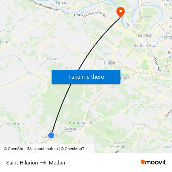 Saint-Hilarion to Medan map