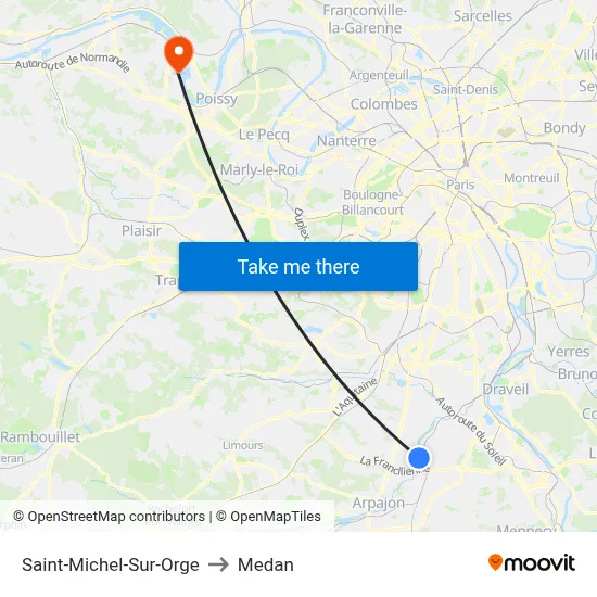 Saint-Michel-Sur-Orge to Medan map