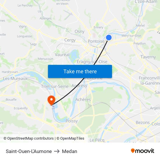 Saint-Ouen-L'Aumone to Medan map