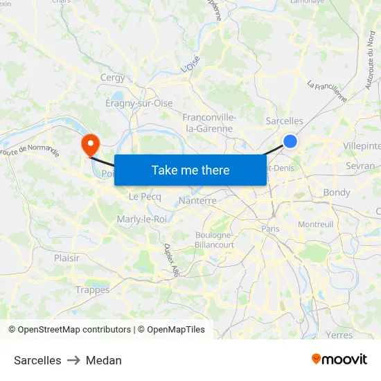 Sarcelles to Medan map