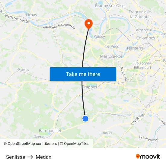 Senlisse to Medan map