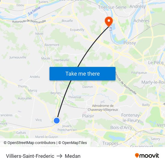 Villiers-Saint-Frederic to Medan map