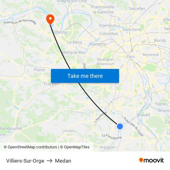 Villiers-Sur-Orge to Medan map