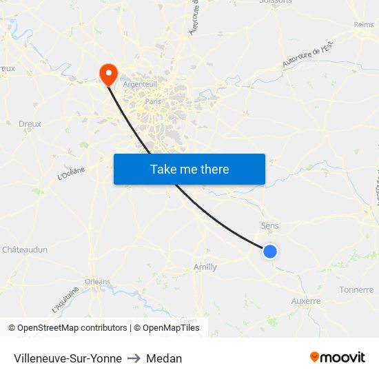 Villeneuve-Sur-Yonne to Medan map