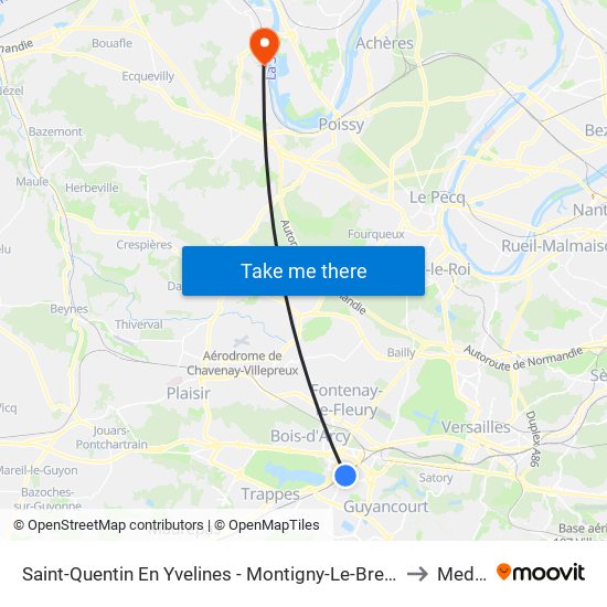 Saint-Quentin En Yvelines - Montigny-Le-Bretonneux to Medan map