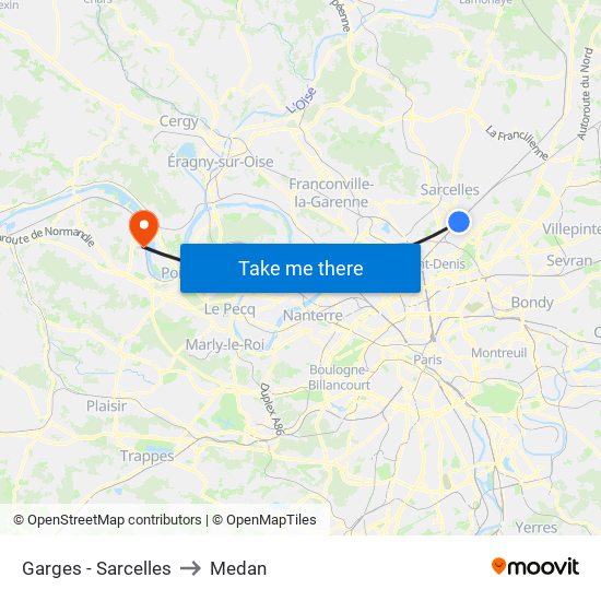 Garges - Sarcelles to Medan map