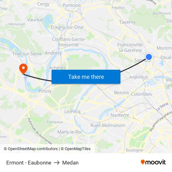 Ermont - Eaubonne to Medan map