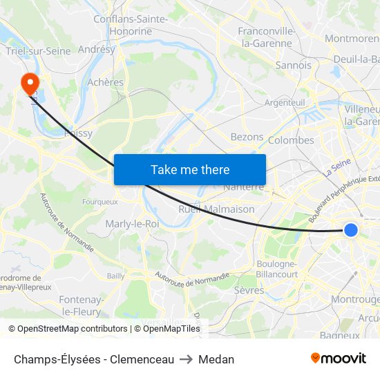 Champs-Élysées - Clemenceau to Medan map