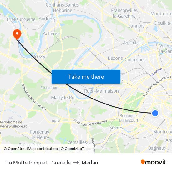 La Motte-Picquet - Grenelle to Medan map
