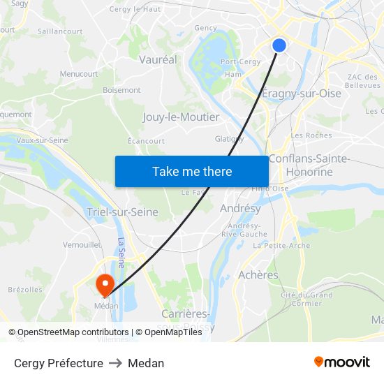 Cergy Préfecture to Medan map