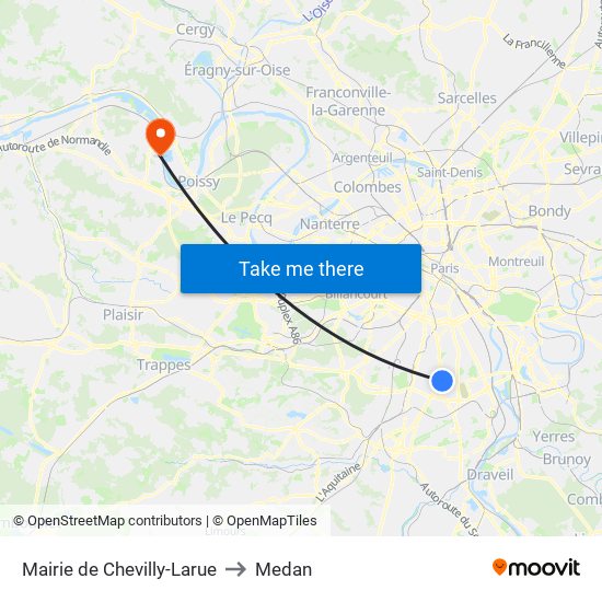 Mairie de Chevilly-Larue to Medan map