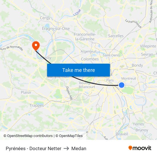 Pyrénées - Docteur Netter to Medan map