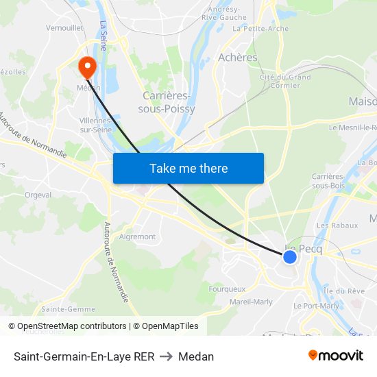 Saint-Germain-En-Laye RER to Medan map