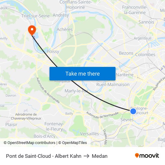 Pont de Saint-Cloud - Albert Kahn to Medan map