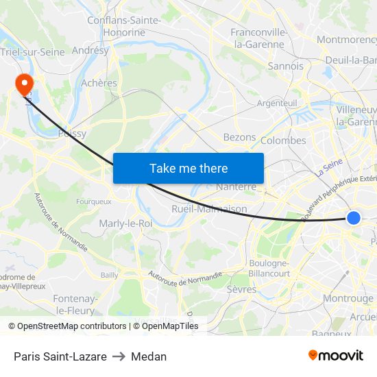 Paris Saint-Lazare to Medan map