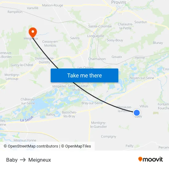 Baby to Meigneux map