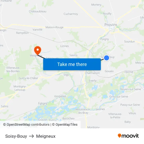 Soisy-Bouy to Meigneux map