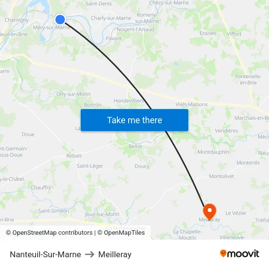 Nanteuil-Sur-Marne to Meilleray map