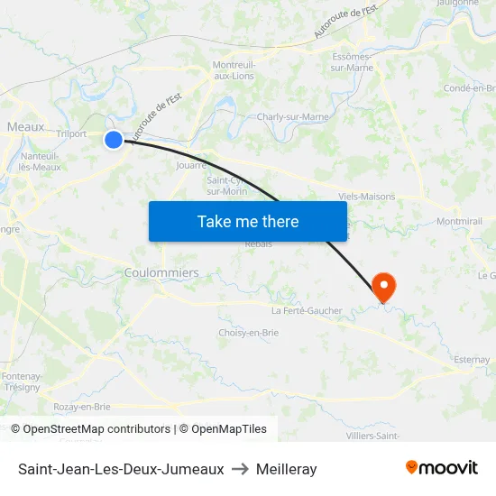 Saint-Jean-Les-Deux-Jumeaux to Meilleray map