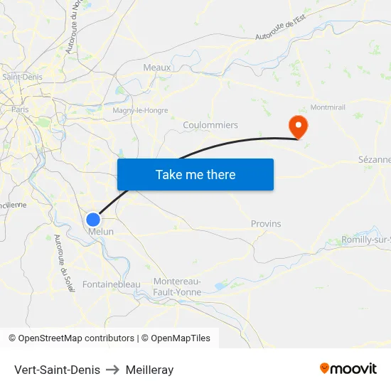 Vert-Saint-Denis to Meilleray map