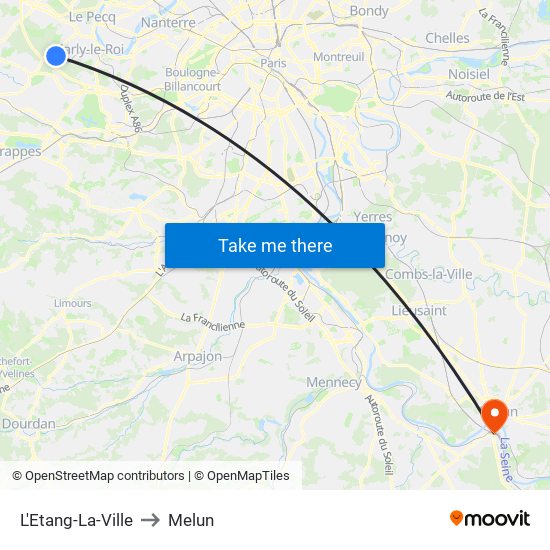 L'Etang-La-Ville to Melun map