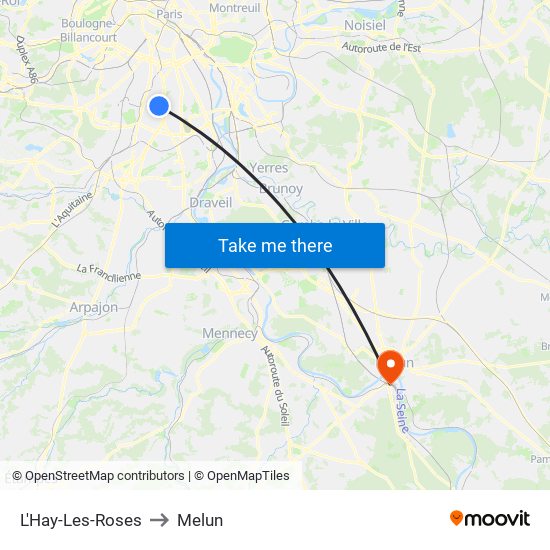 L'Hay-Les-Roses to Melun map
