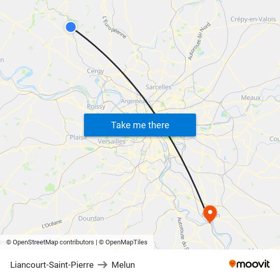 Liancourt-Saint-Pierre to Melun map
