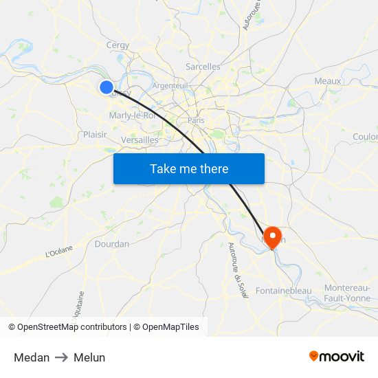 Medan to Melun map