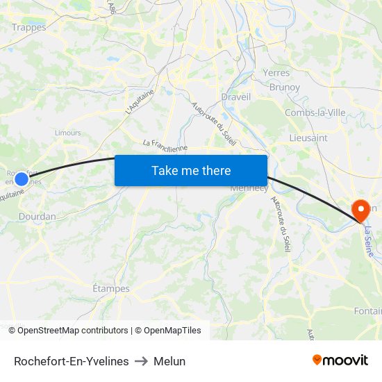 Rochefort-En-Yvelines to Melun map