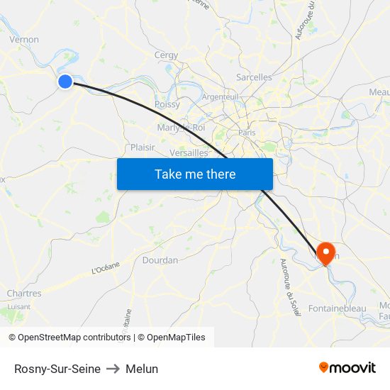 Rosny-Sur-Seine to Melun map