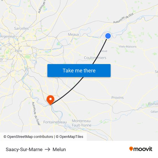 Saacy-Sur-Marne to Melun map