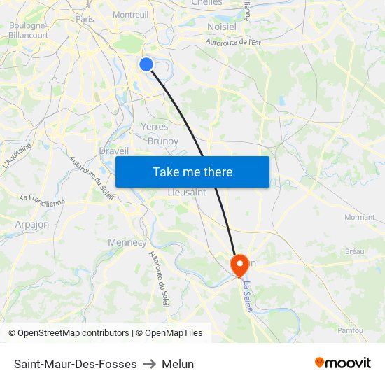 Saint-Maur-Des-Fosses to Melun map