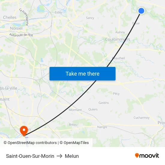 Saint-Ouen-Sur-Morin to Melun map