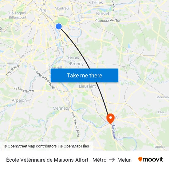 École Vétérinaire de Maisons-Alfort - Métro to Melun map