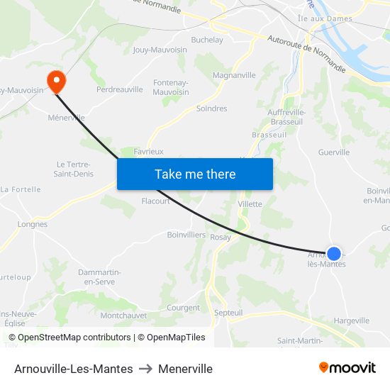 Arnouville-Les-Mantes to Menerville map