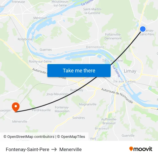 Fontenay-Saint-Pere to Menerville map