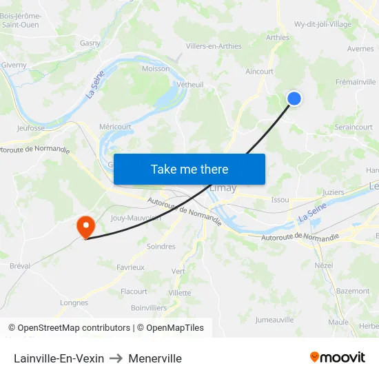 Lainville-En-Vexin to Menerville map