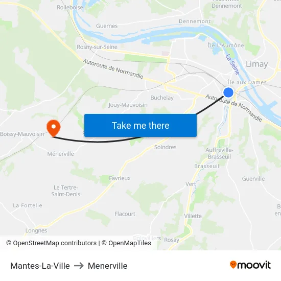 Mantes-La-Ville to Menerville map