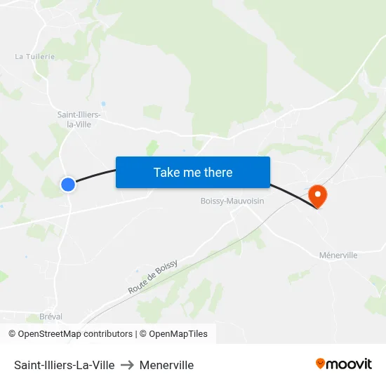 Saint-Illiers-La-Ville to Menerville map