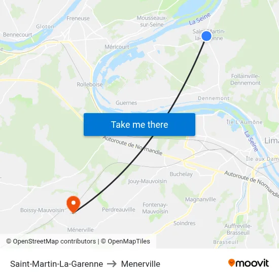 Saint-Martin-La-Garenne to Menerville map