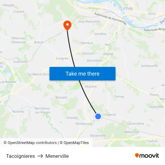 Tacoignieres to Menerville map