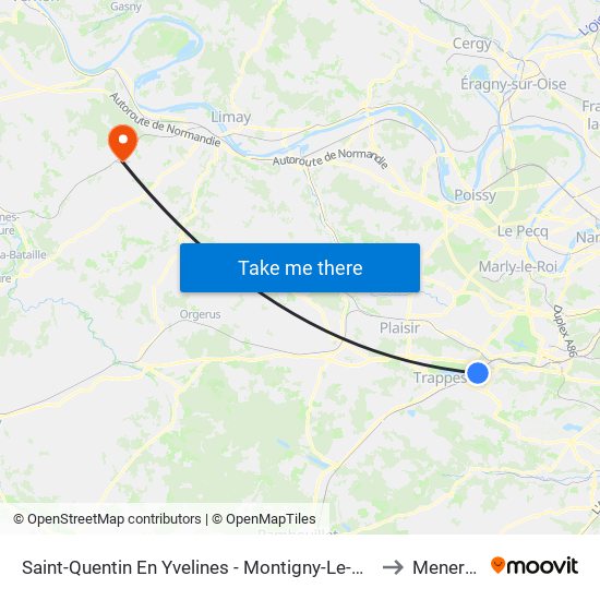 Saint-Quentin En Yvelines - Montigny-Le-Bretonneux to Menerville map