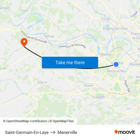 Saint-Germain-En-Laye to Menerville map