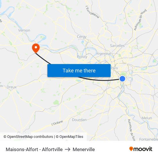Maisons-Alfort - Alfortville to Menerville map