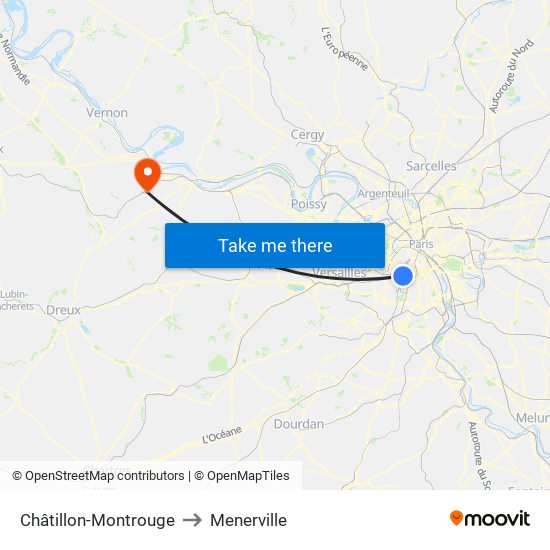 Châtillon-Montrouge to Menerville map