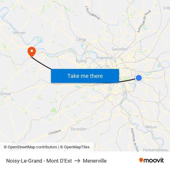 Noisy-Le-Grand - Mont D'Est to Menerville map
