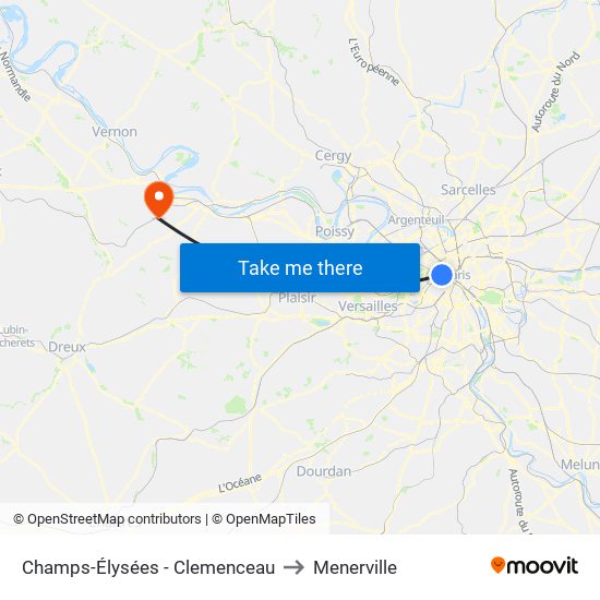 Champs-Élysées - Clemenceau to Menerville map