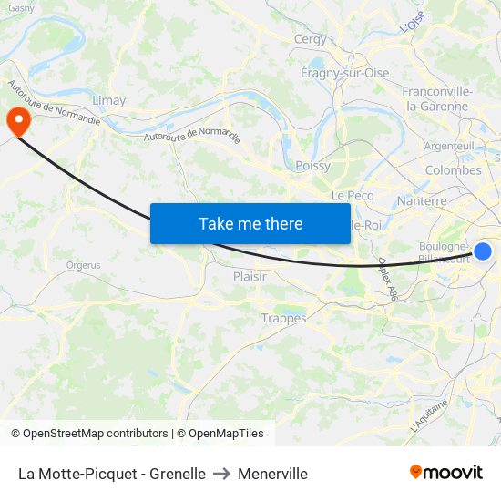 La Motte-Picquet - Grenelle to Menerville map