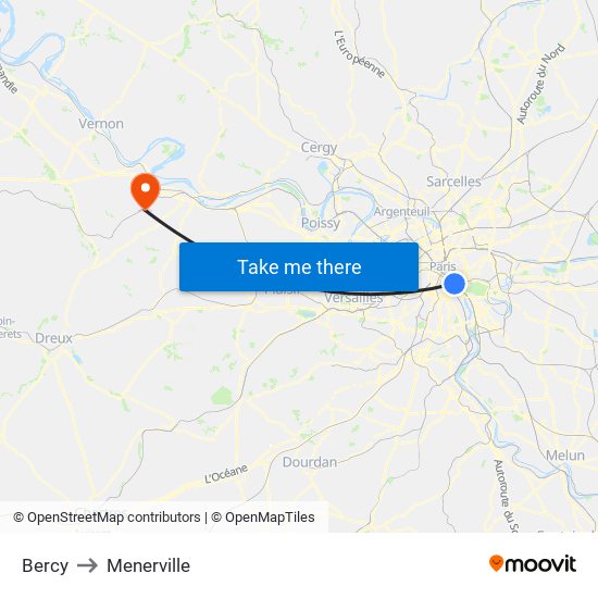 Bercy to Menerville map