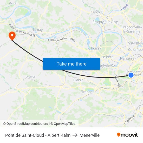 Pont de Saint-Cloud - Albert Kahn to Menerville map